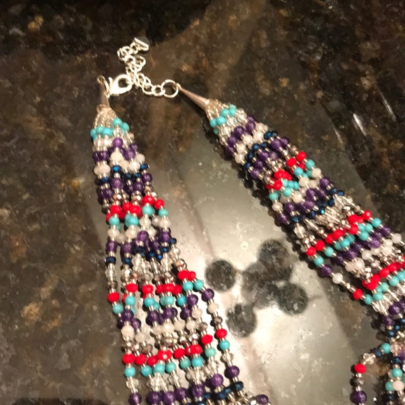 NIEMAN MARCUS COLORFUL MULTI STRAND BEAD NECKLACE - Picture 7 of 8